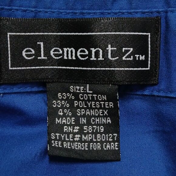 Elementz royal blue sleeveless button down top  Sz L EUC - Picture 5 of 5